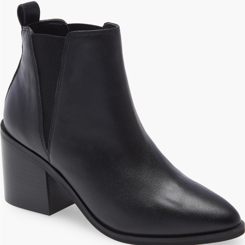 BP Black Leather Ankle Booties